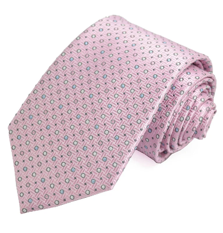 Pink Polka Dots Silk Tie and Pocket Square