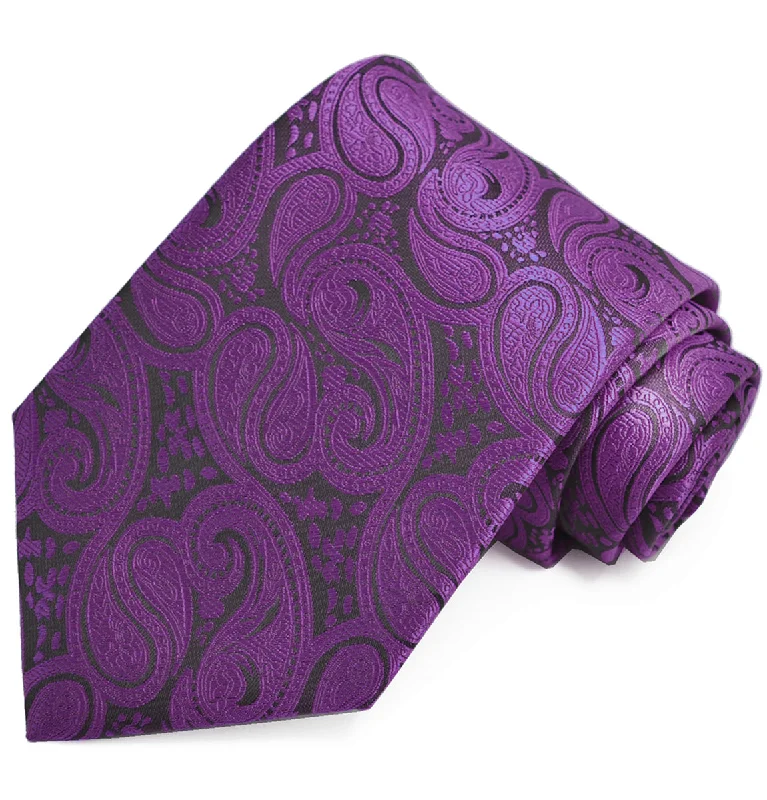 Classic Formal Plum Paisley Necktie