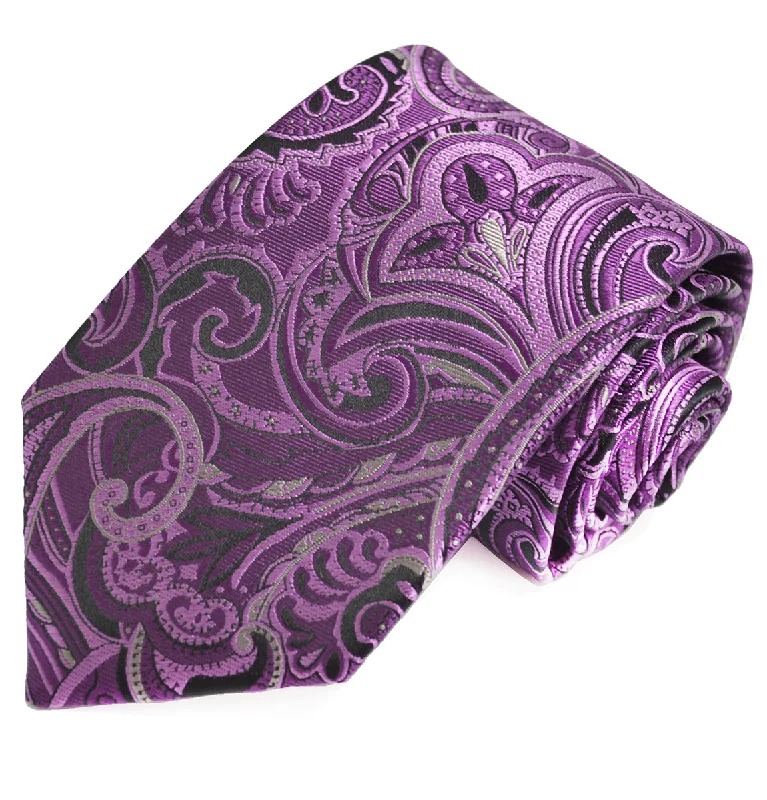 Purple Paisley Silk Necktie