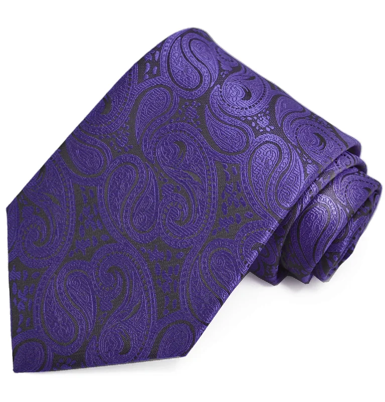 Classic Formal Purple Paisley Necktie