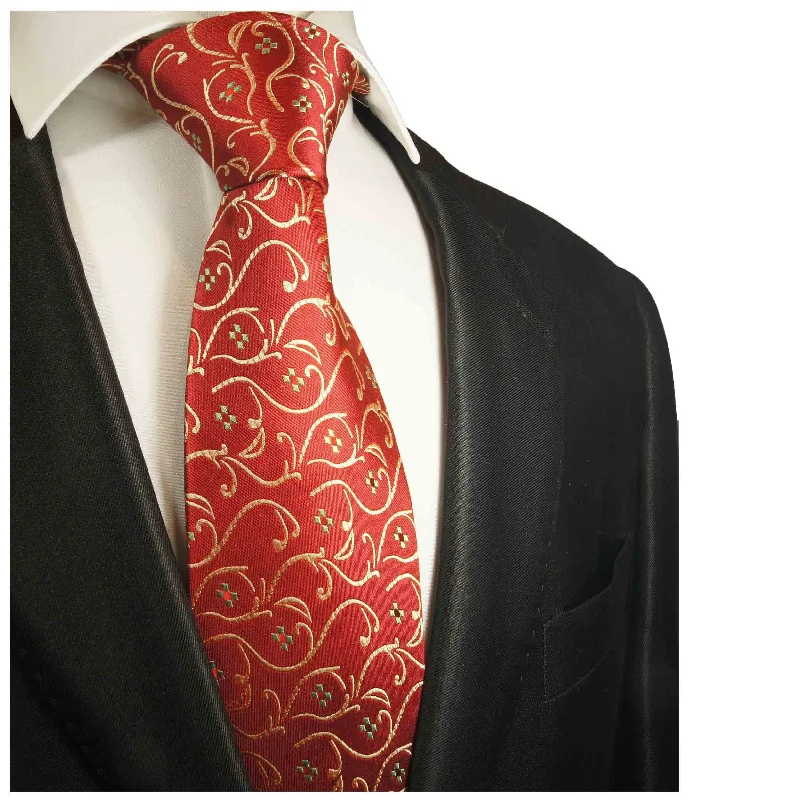 Red and Gold Paul Malone Boys Silk Tie