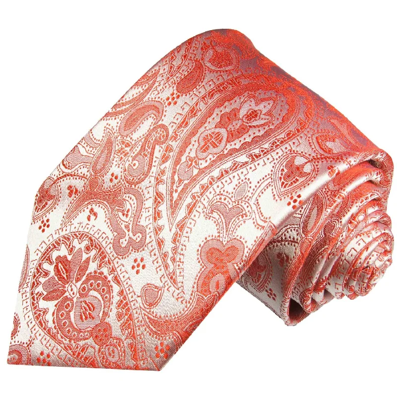 Red Paisley Silk Necktie Set