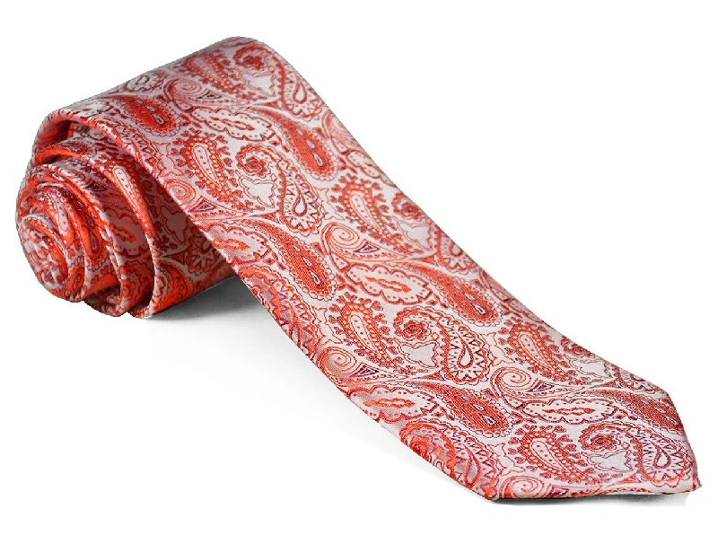 Red Paisley Silk Tie and Pocket Square