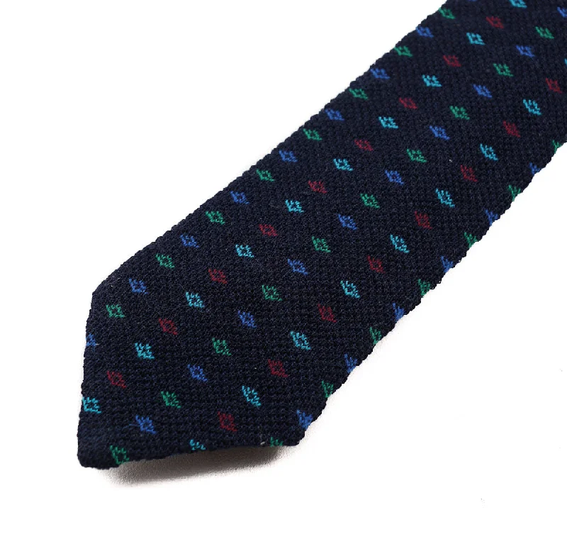 Roda Navy Blue Knit Jacquard Tie