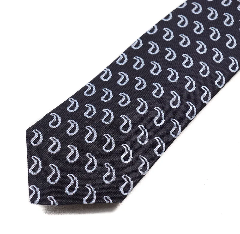 Roda Navy Blue Paisley Woven Silk Tie