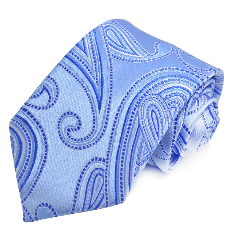 Palace Blue Paisley Silk Tie and Pocket Square