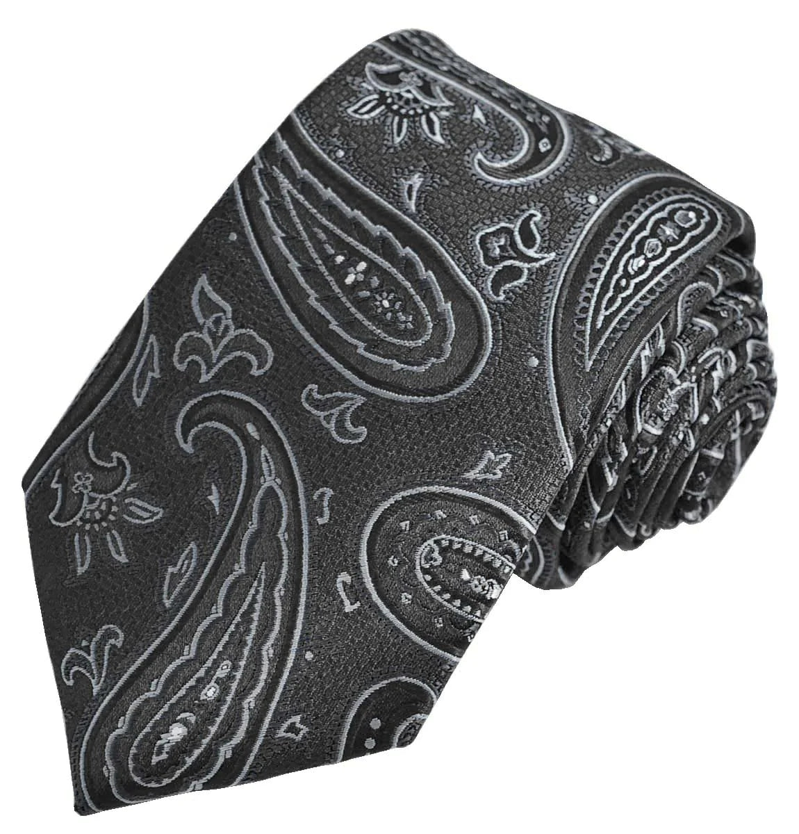 Black Rough Paisley Men's Necktie