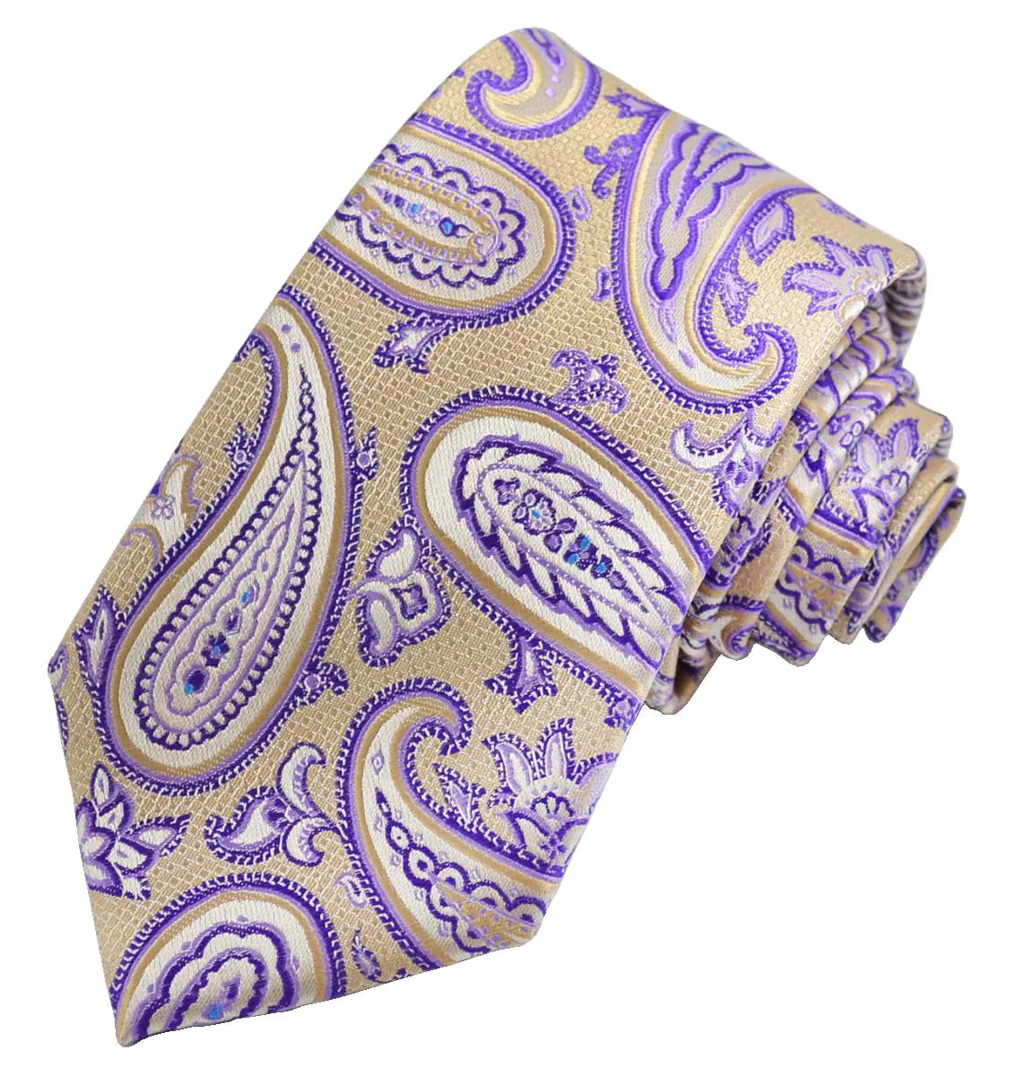 Sunset Gold Rough Paisley Men's Necktie