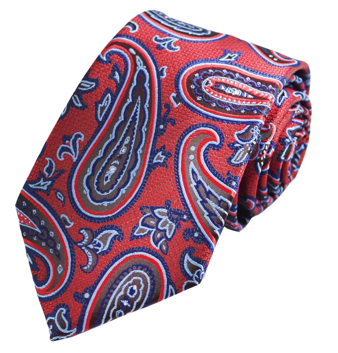 Red Rough Paisley Men's Necktie