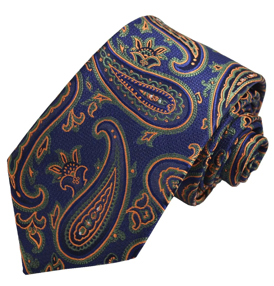 Jaffa Orange Rough Paisley Men's Necktie