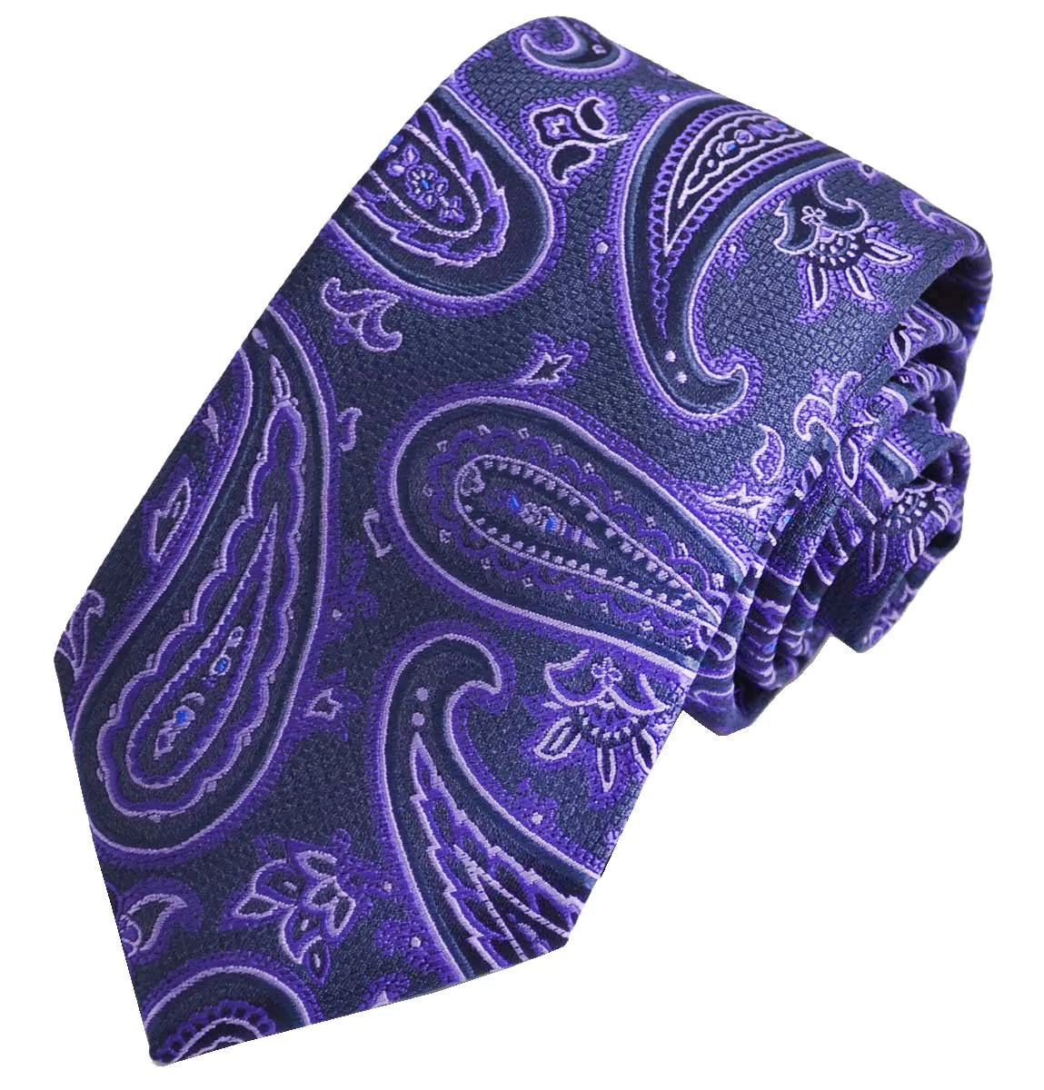 Dahlia Purple Rough Paisley Men's Necktie