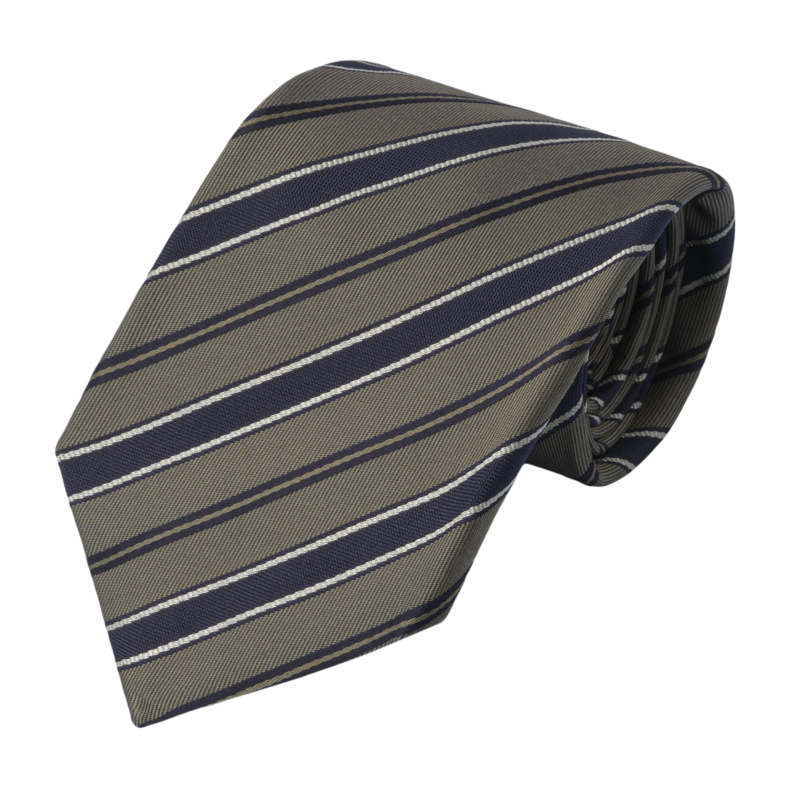 Regimental Silk Tipped Tie in Bronze