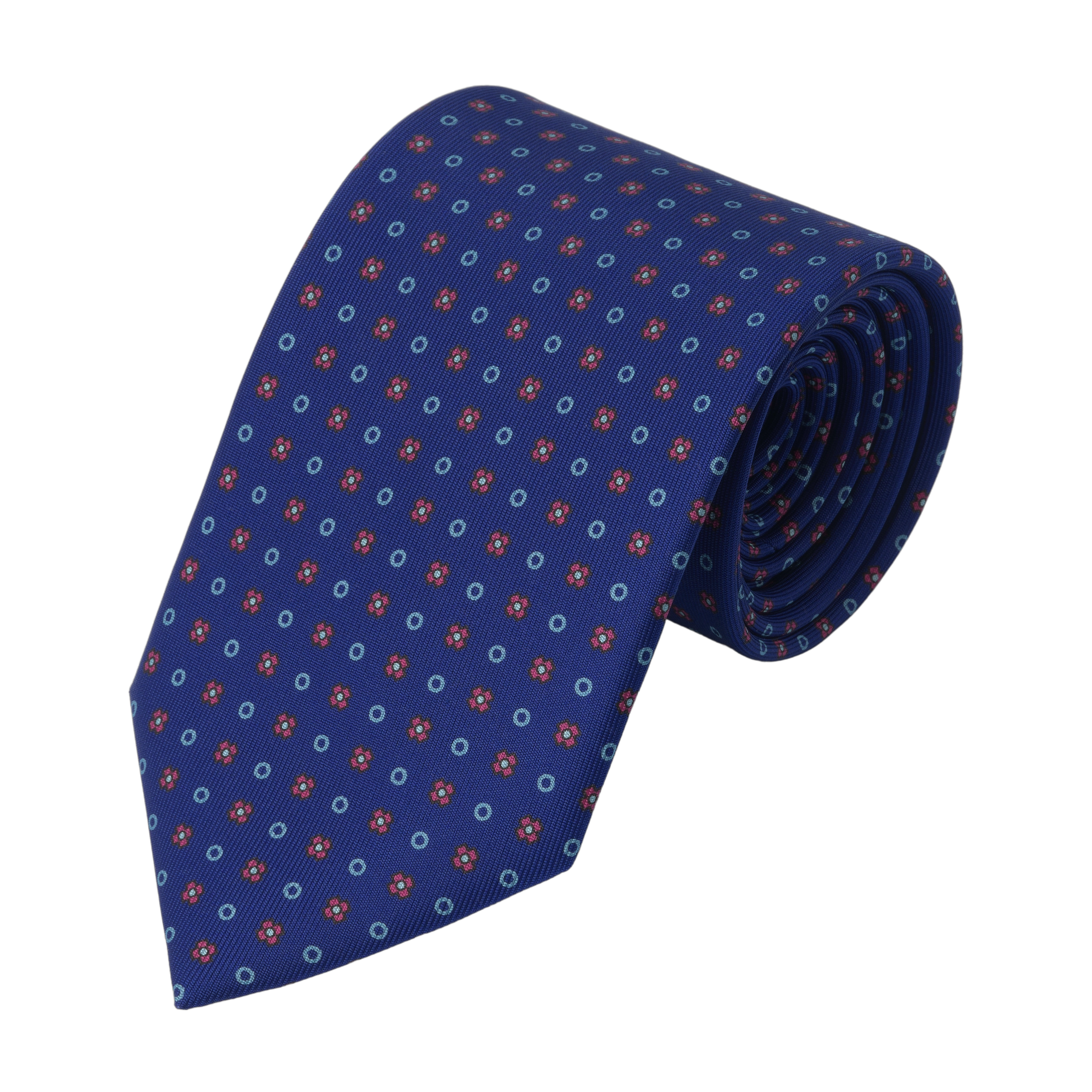 Flower Silk Tie in Royal Blue