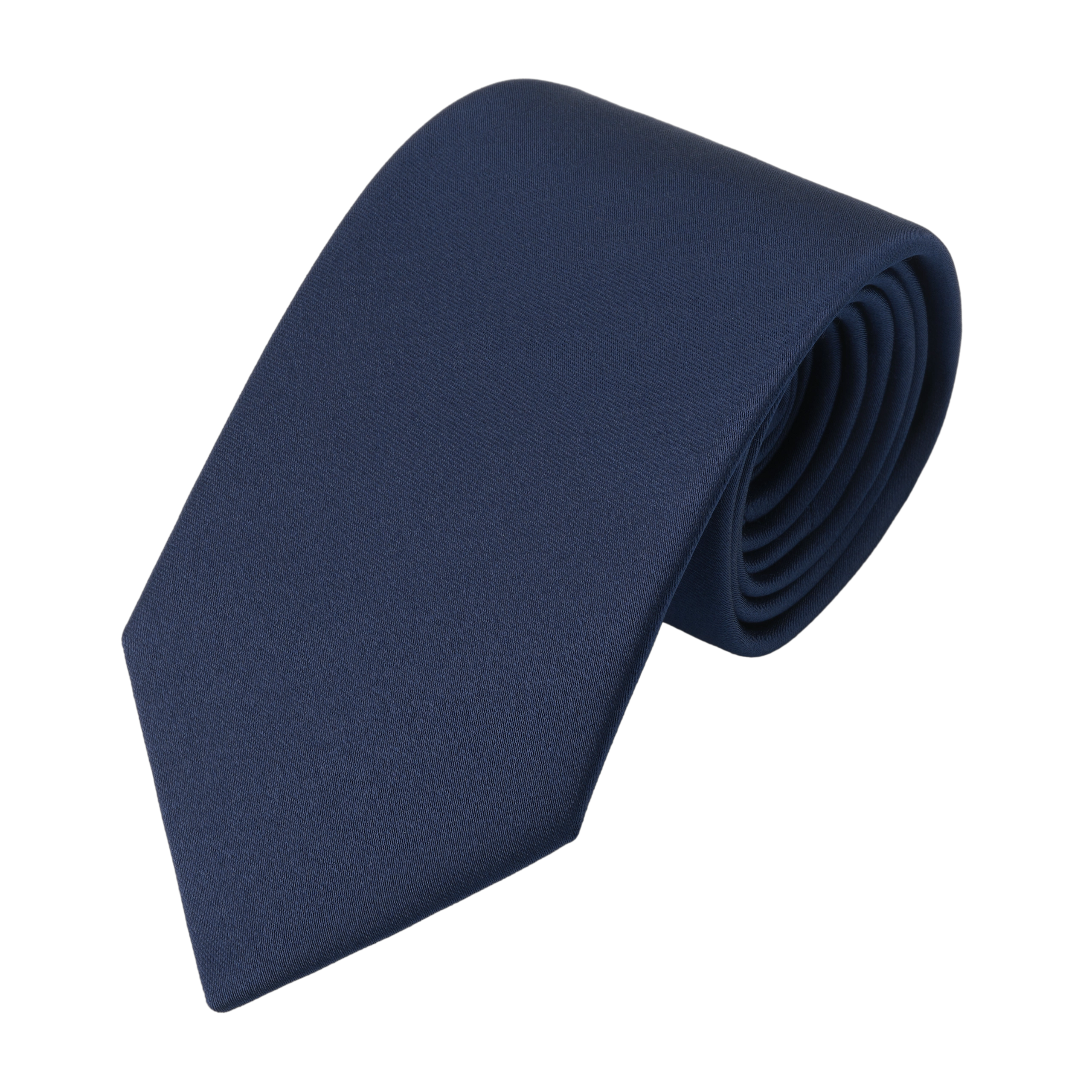 Plain Silk Tie in Dark Blue