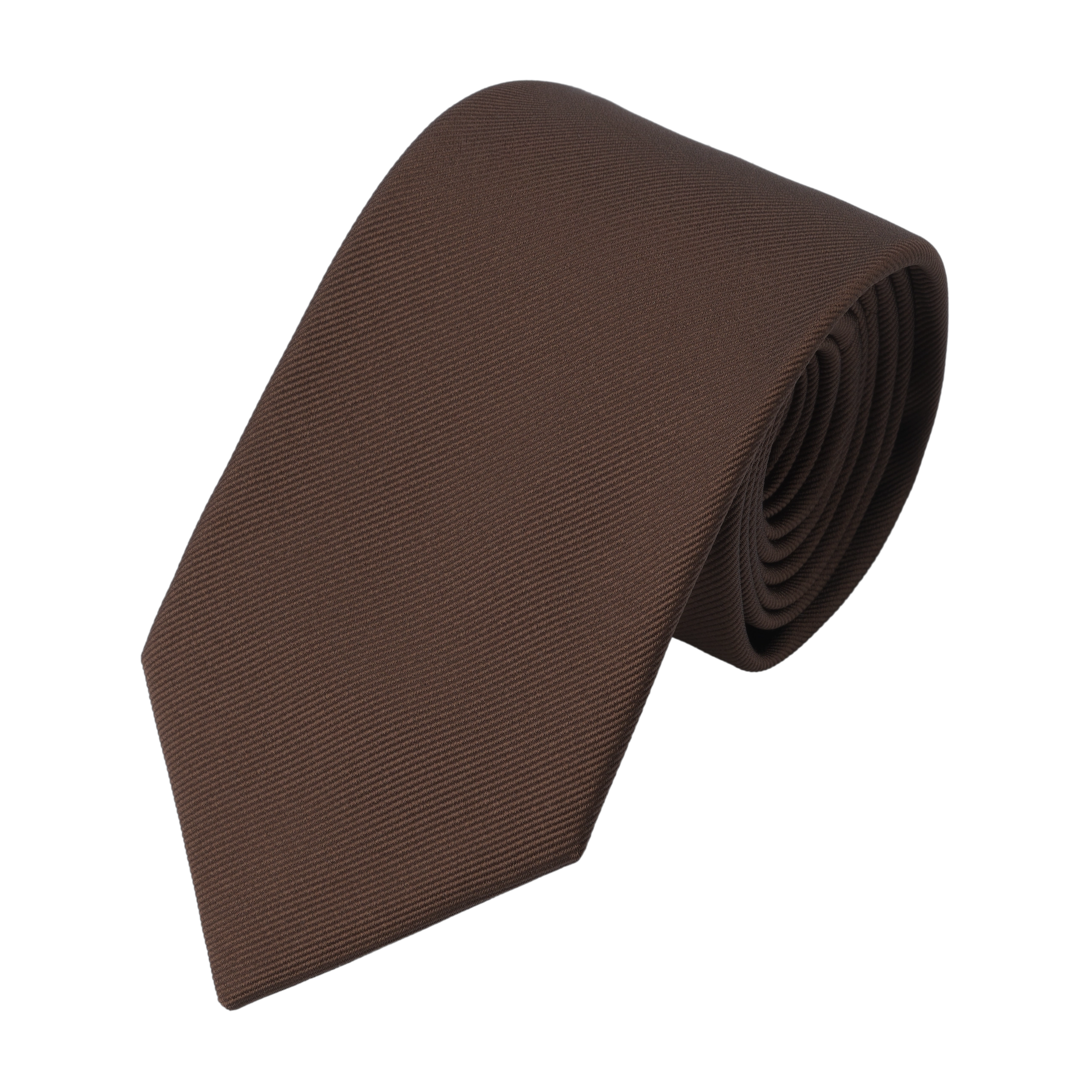 Plain Silk Tie in Moro Brown