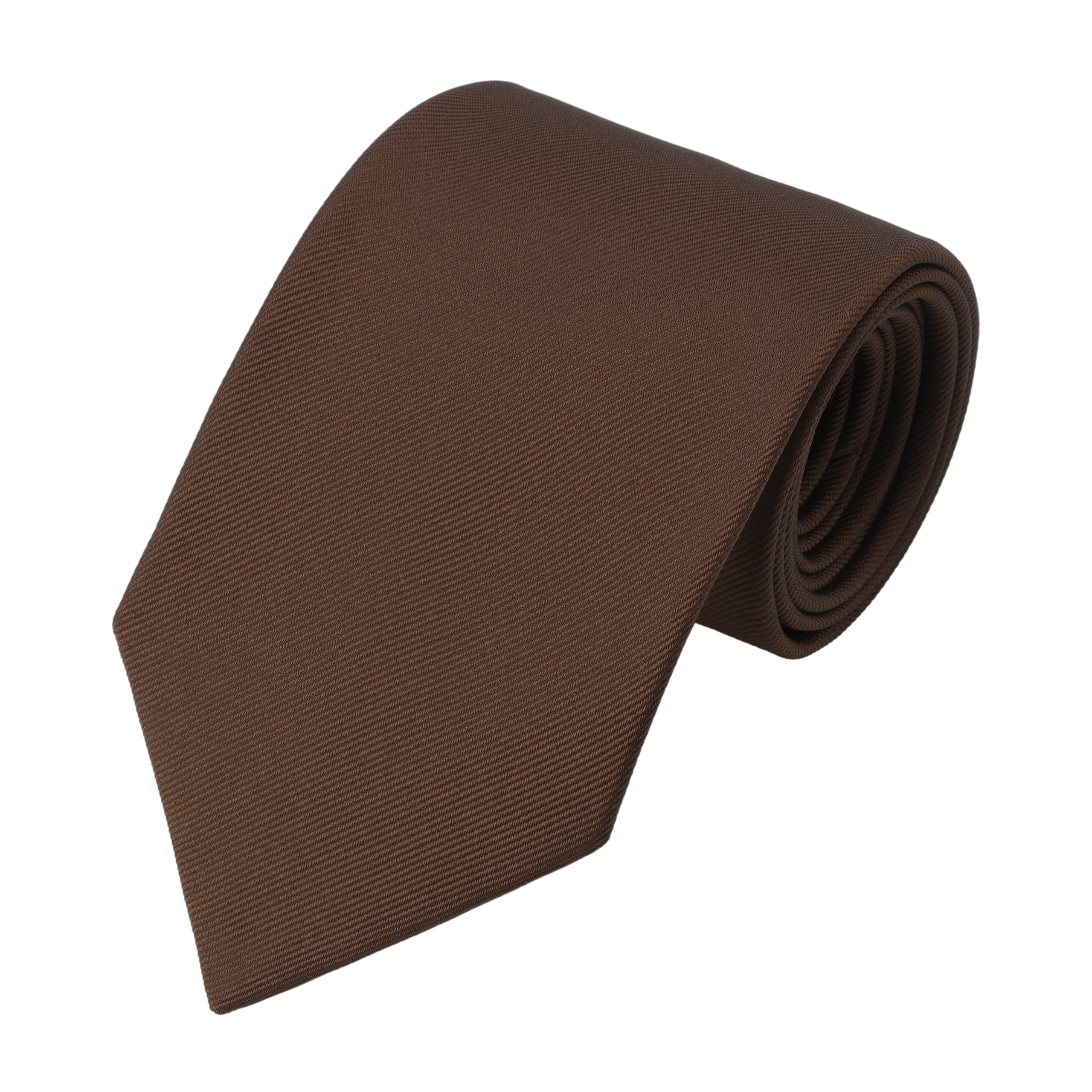 Plain Silk Tie in Dark Brown