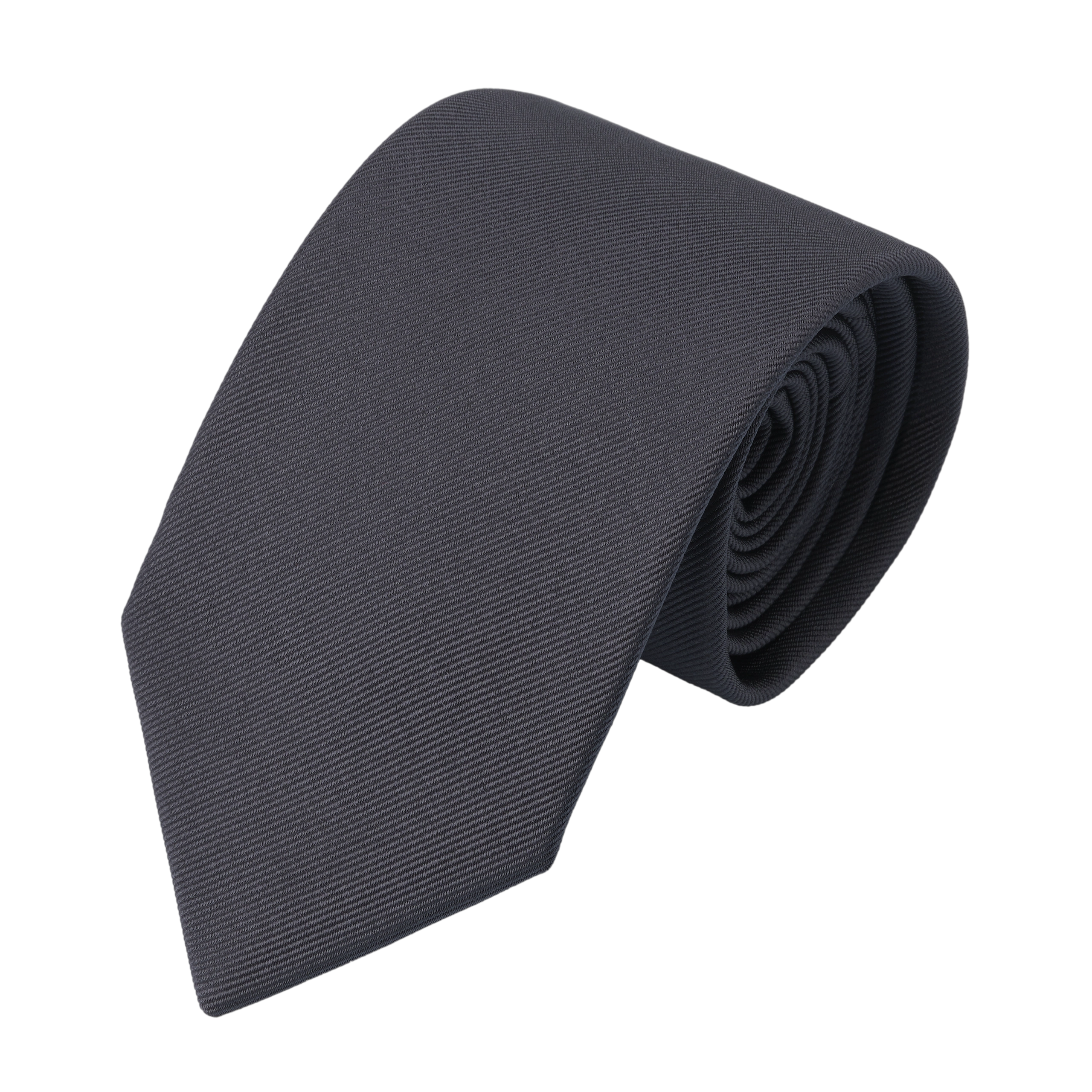 Jacquard Silk Tie in Dark Grey