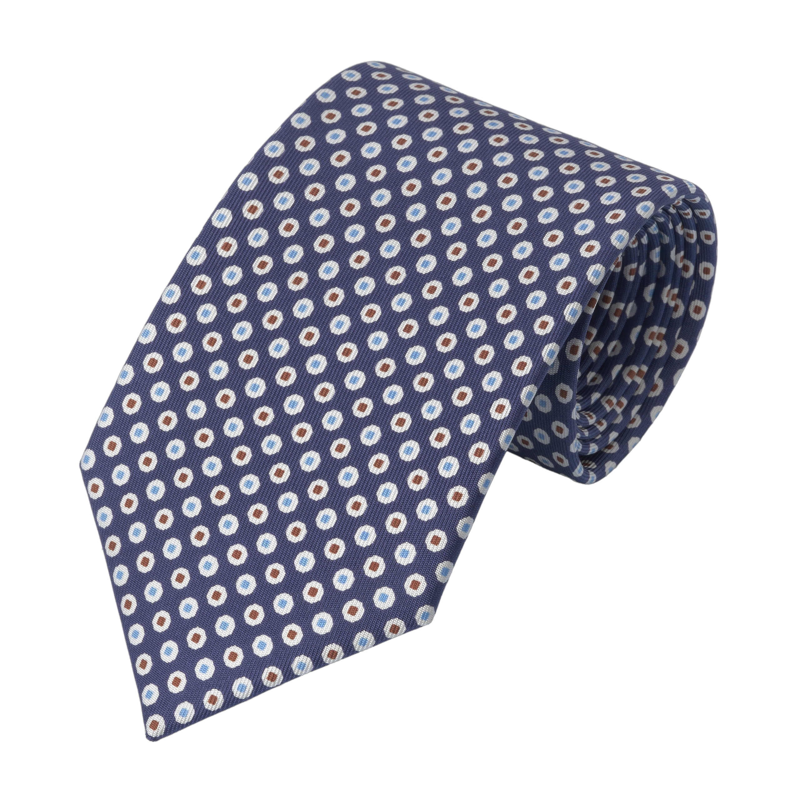 Printed Silk Tie in Blue