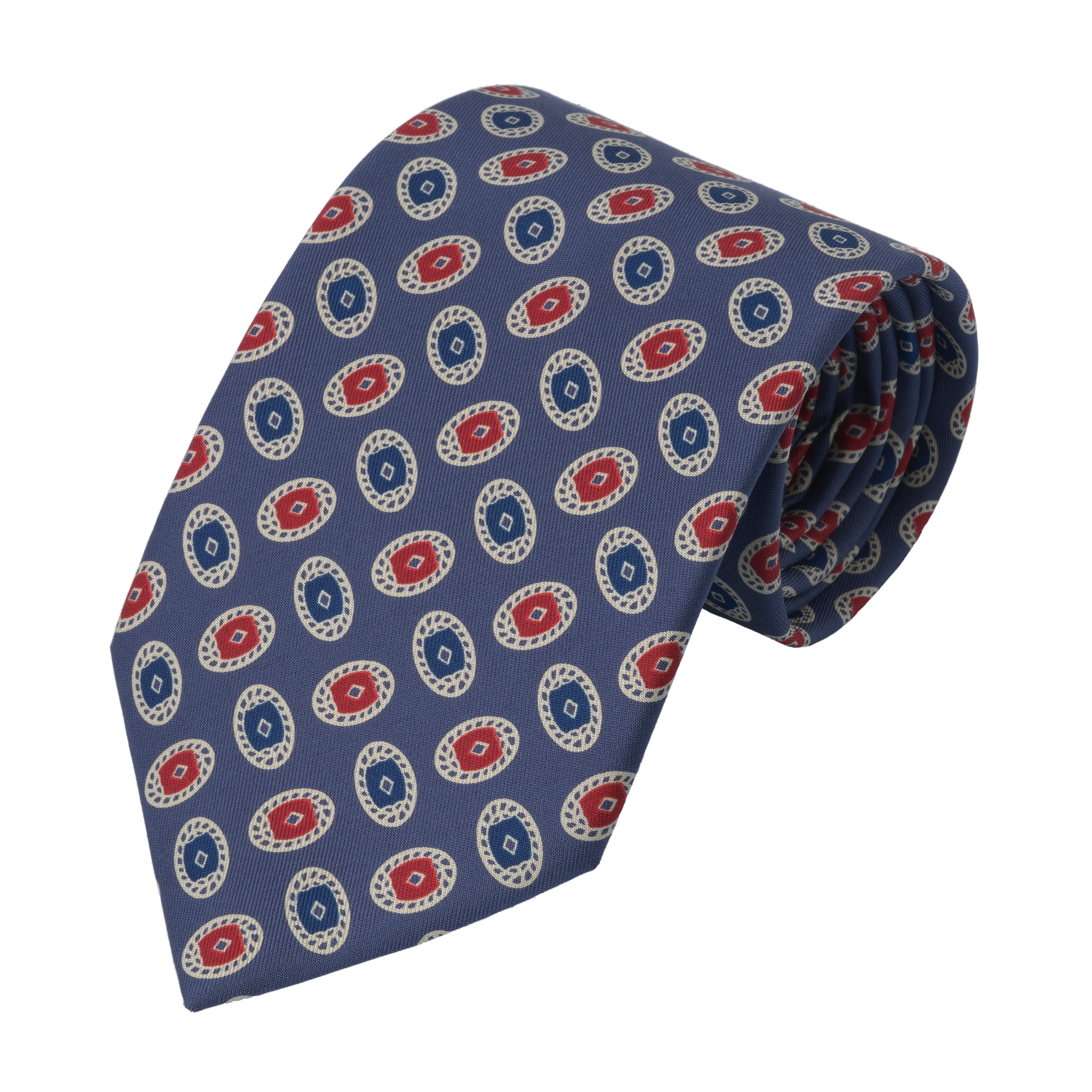 Blue Printed Silk Tie