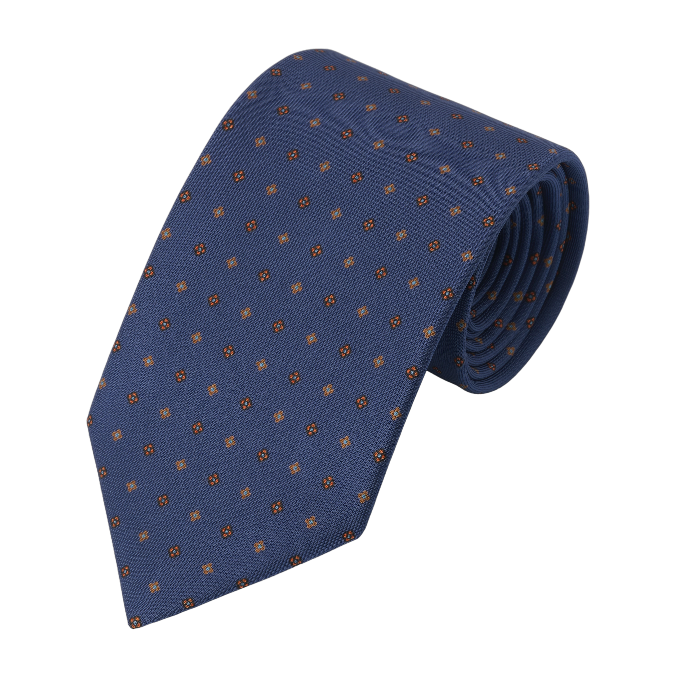 Blue Printed Silk Tie