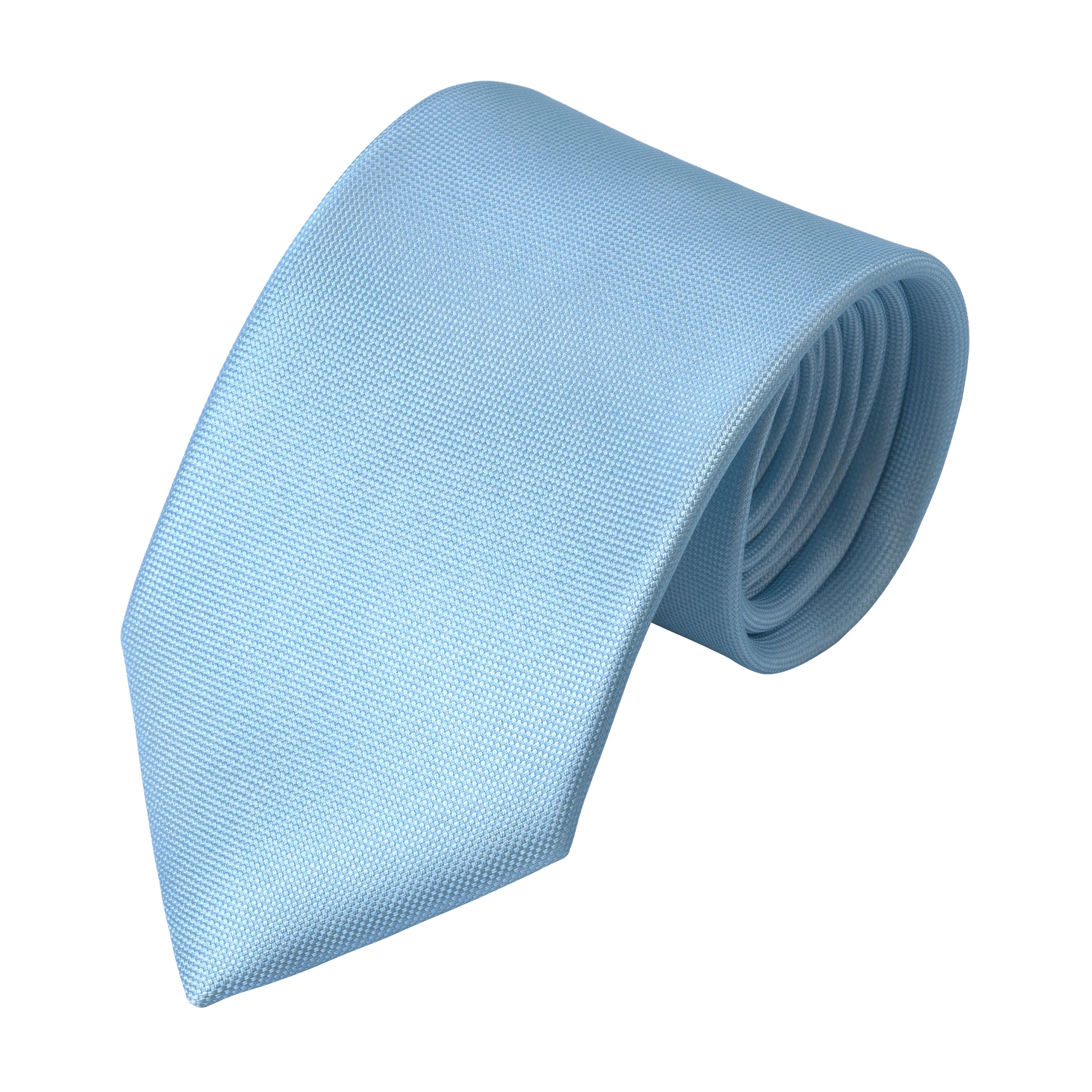 Self-Tipped Silk Tie in Light Blue