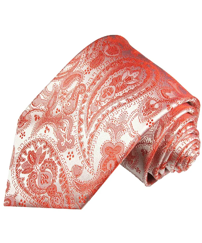 Silk Necktie in Classic Red Paisley Design