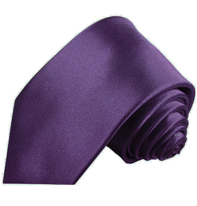 Solid Amethyst Violet Necktie and Pocket Square