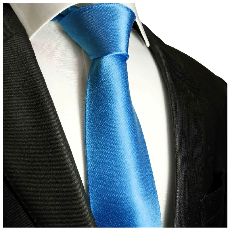 Solid Blue Boys Zipper Tie