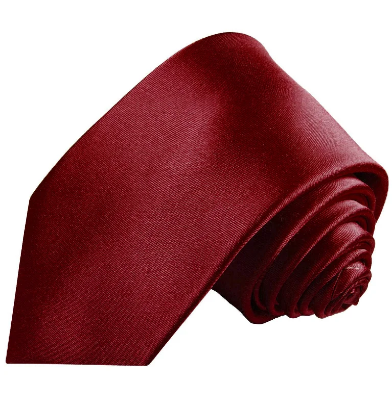 Solid Burgundy Red Necktie Set