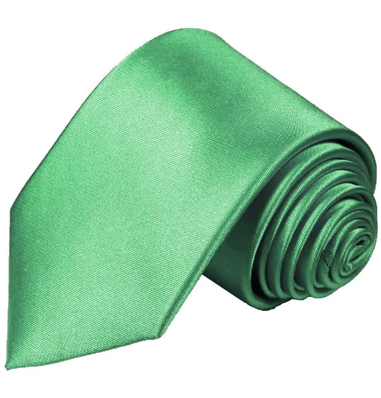 Solid Green Necktie and Pocket Square