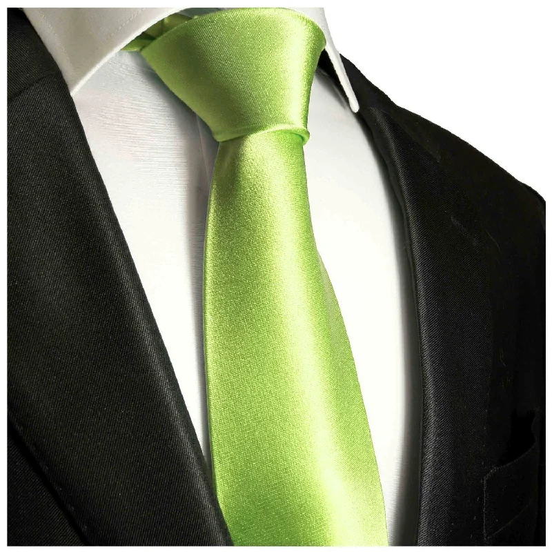 Solid Lime Green Boys Zipper Tie