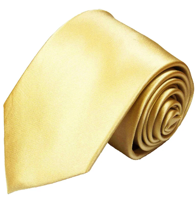 Solid Lite Yellow Necktie and Pocket Square