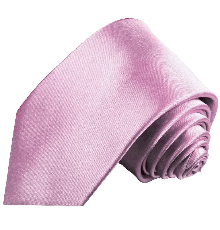 Solid Pink Necktie and Pocket Square