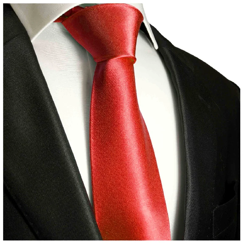 Solid Red Boys Zipper Tie