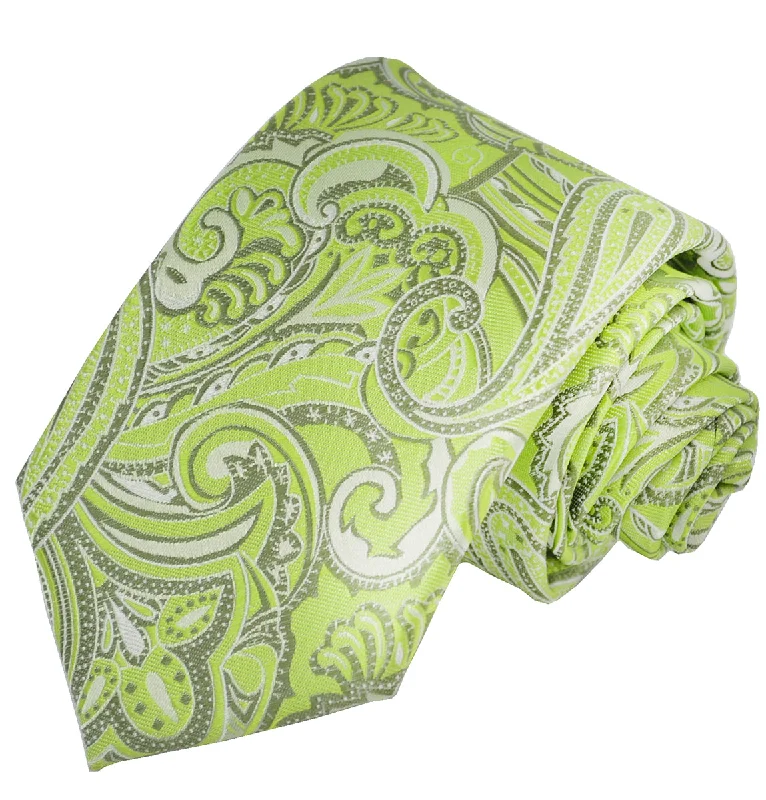 Summer Green Paisley Silk Tie and Pocket Square