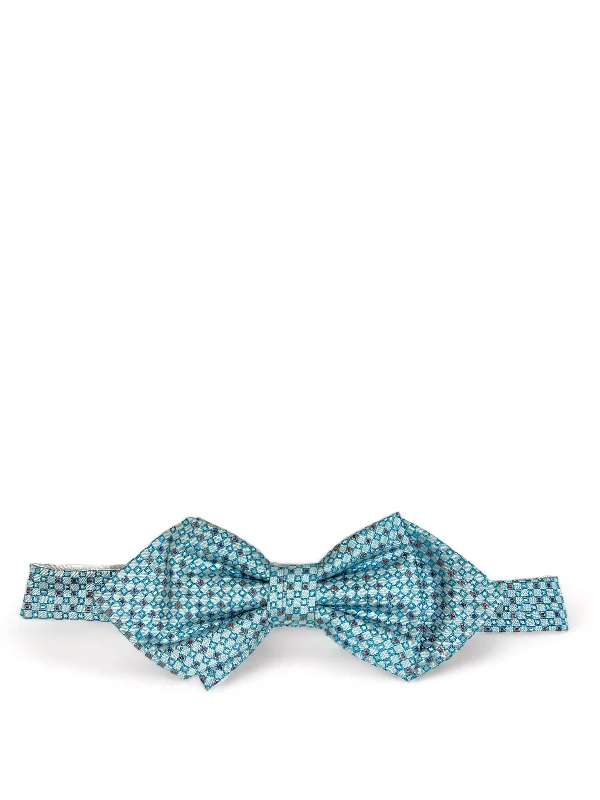 Turquoise and Red Silk Bow Tie by Paul Malone