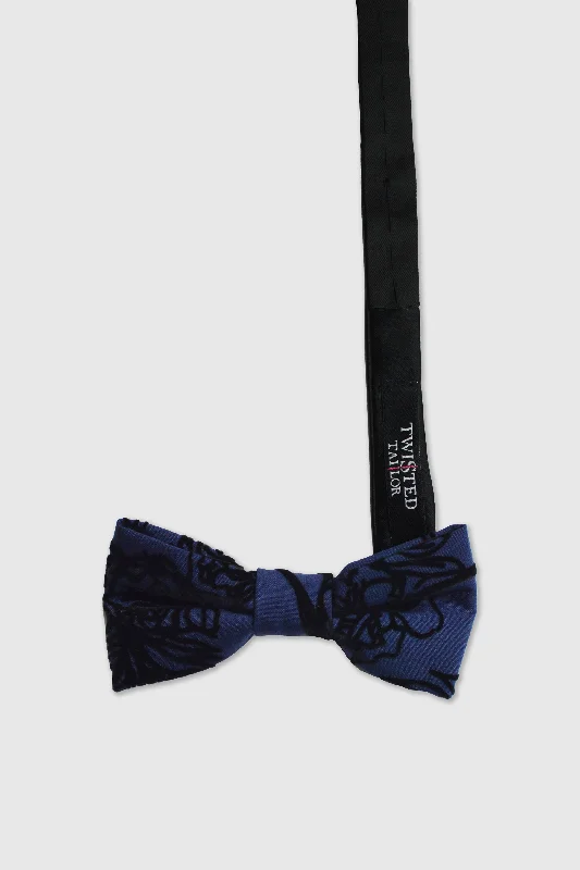 Onyx Blue Velvet Bow Tie