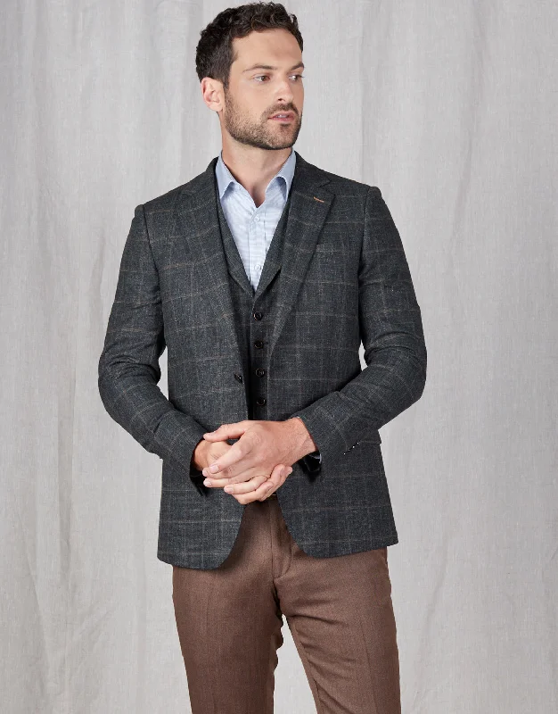 Hawker Green & Brown Check Blazer