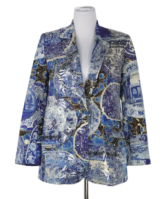 Libertine Blue Viscose Rhinestones Blazer sz 2