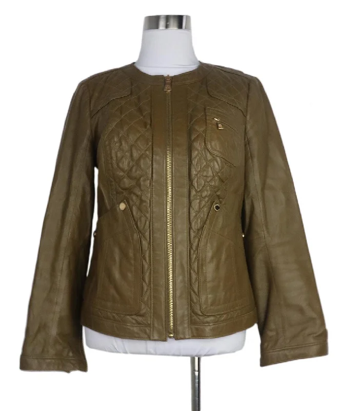 Tory Burch Brown Leather Jacket sz 4